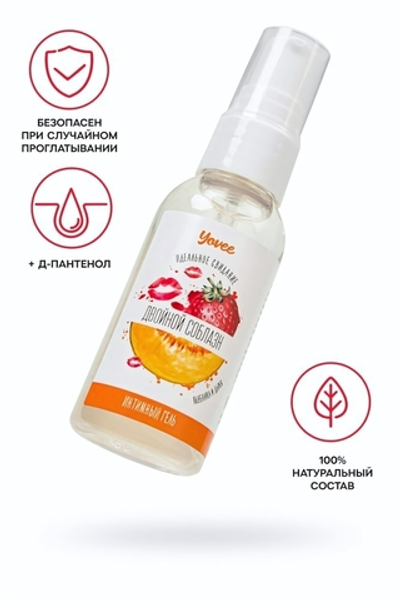 Съедобная смазка Двойной соблазн со вкусом клубники и дыни 50 мл