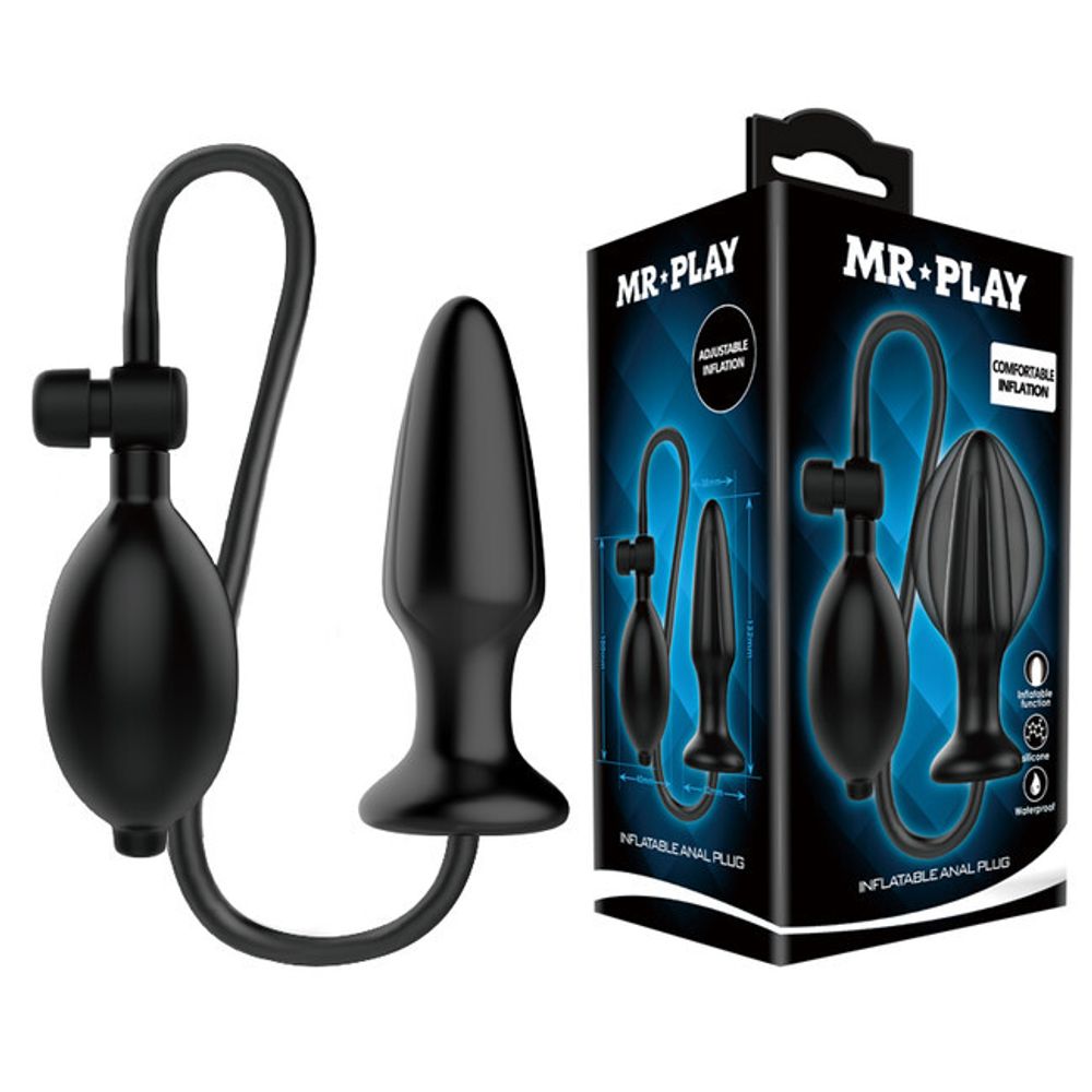 Анальная пробка с функцией увеличения размера Mr. Play Inflatable Anal Plug (Цвет: черный)