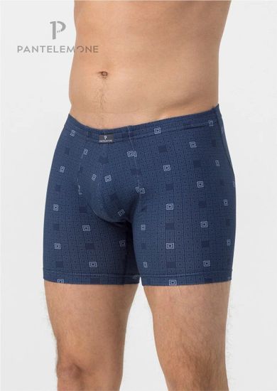 Трусы мужские боксеры удлинённые Pantelemone PMHL-1454, клетка темно-синяя