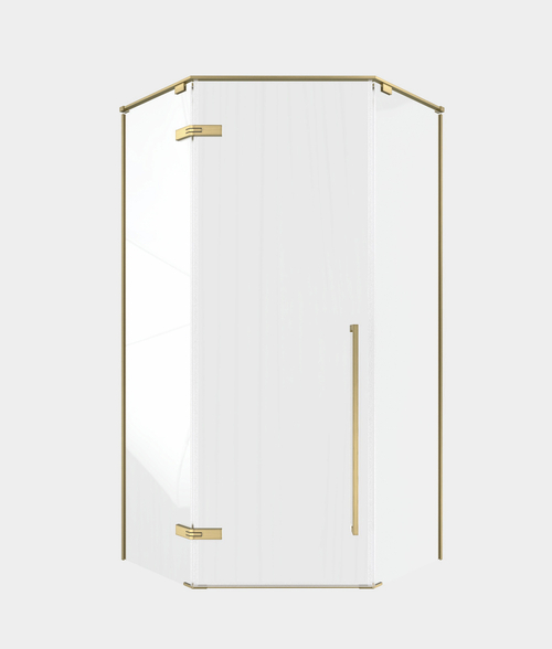 Timo Душевой угол TTSSP-90/17C-8, распаш 900*900*2000, проф мат золото, стекло проз 8 мм