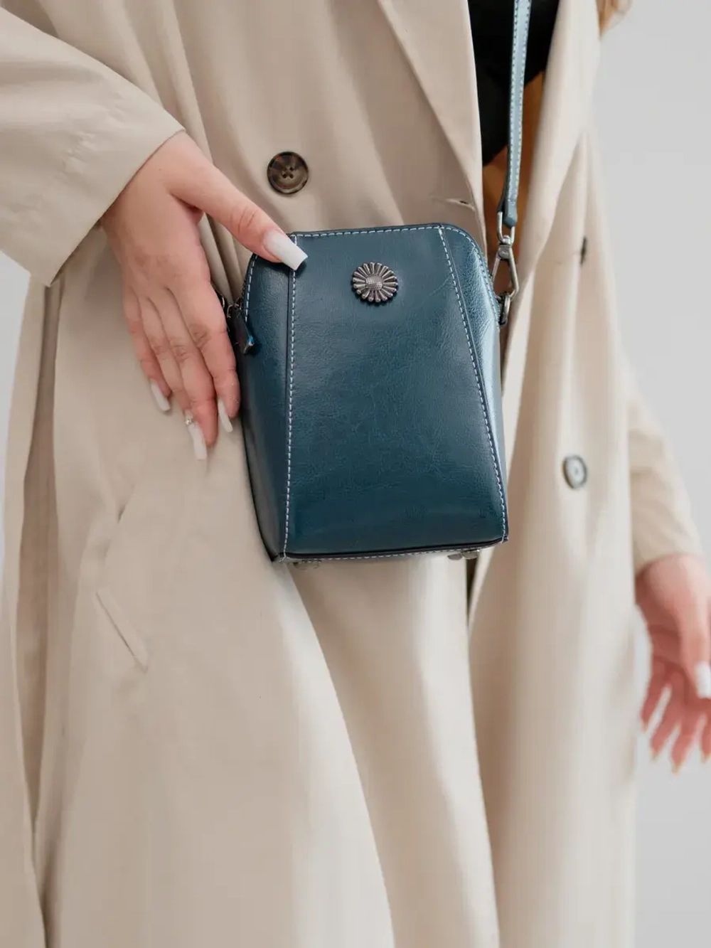 Сумка через плечо маленькая кросс боди для телефона кожаная