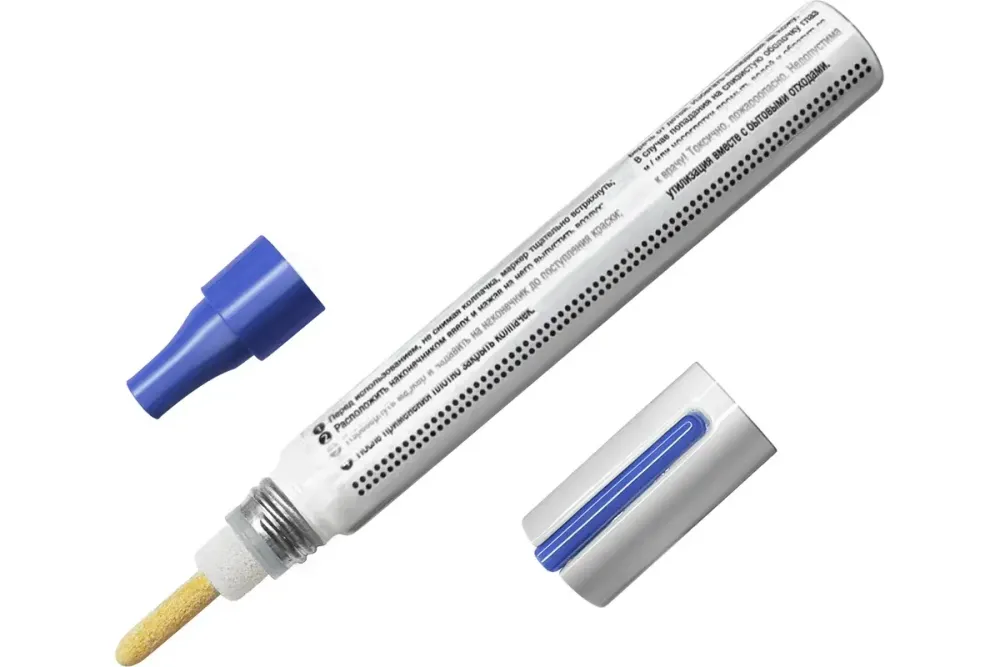 Маркер LEKON Standart с нитроэмалью 4мм, синий, 011604