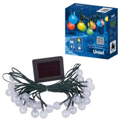 USL-S-231-PT4500 BUBBLE BALLS Садовая гирлянда на солнечной батарее Шарики-пузырьки. 30 светодиодов. Разноцветный свет. 1xАА Ni-Mh аккумулятор в-к. IP44. TM Uniel