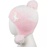 Розовая шапка с единорогом для девочки