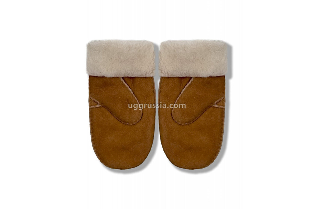 UGG Варежки Замшевые Женские Коричневые