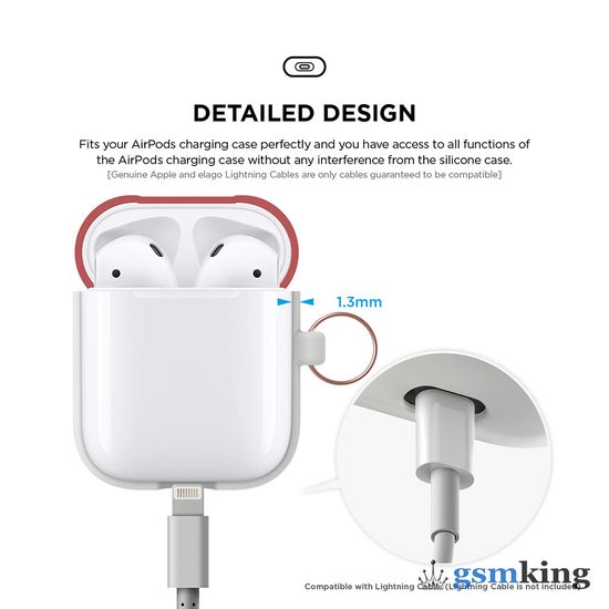 Duo Hang Case for AirPods 1/2 [Body - Nightglow Blue, Top - Italian Rose, Coral Blue]