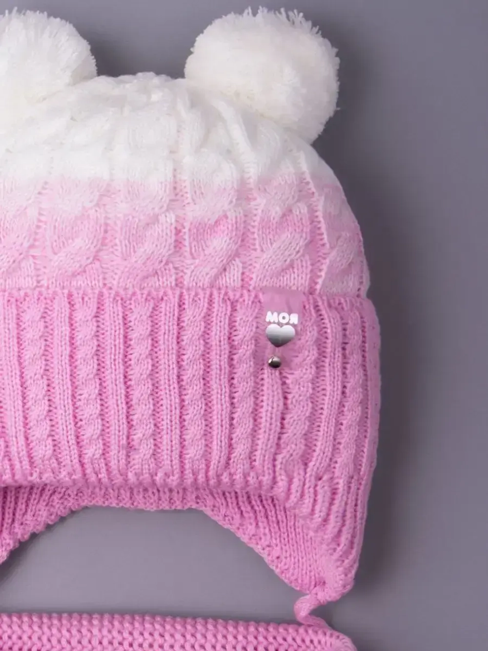 Шапка для девочки осенняя вязаная и снуд