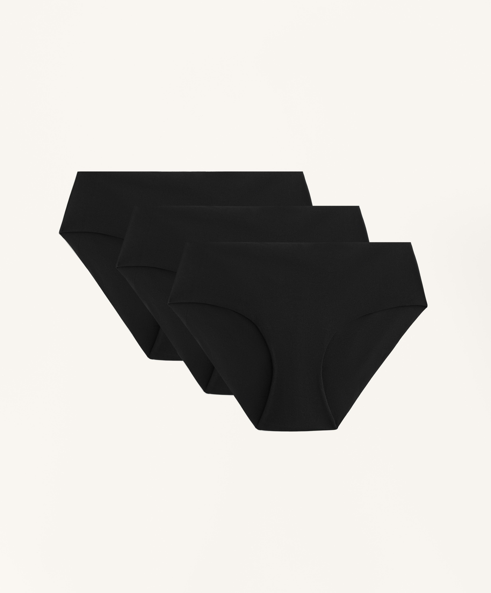 OYSHO Набор из трех пар классических трусов из полиамидной смеси, черный
