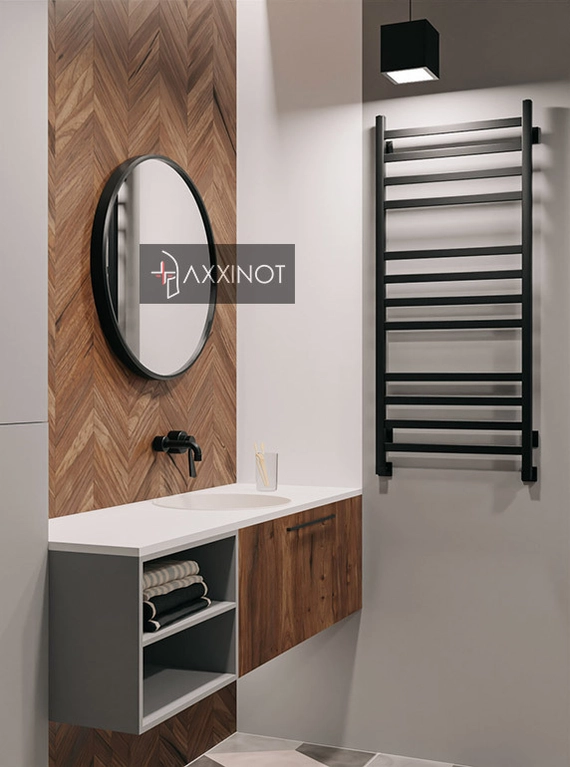 Axxinot V 30 - водяной дизайн полотенцесушитель с квадратным и прямоугольным профилем из нержавеющей стали