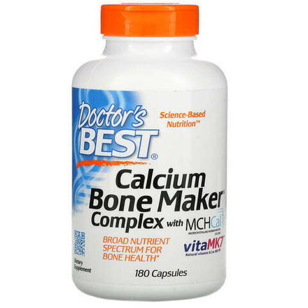 Doctor's Best, Добавка для костей с кальцием, Calcium Bone Maker Complex, 180 капсул
