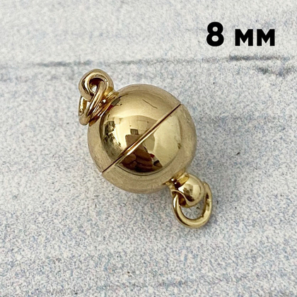 Замок магнитный с колечками, цвет золото, размер 12*8 мм, цена за 1 шт