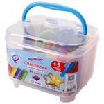 Пластилин в боксе ЮНЛАНДИЯ "ПОДВОДНЫЙ МИР", 24 цвета, 800 г, скалка, стек, 5 формочек, 105867