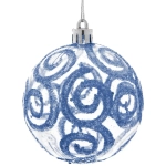 Новогодние шары 7см (набор 3шт) «Зимние узоры», синий