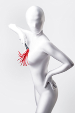 Красно-черный флоггер 28см ToyFa Anonymo Mini Flogger 310003