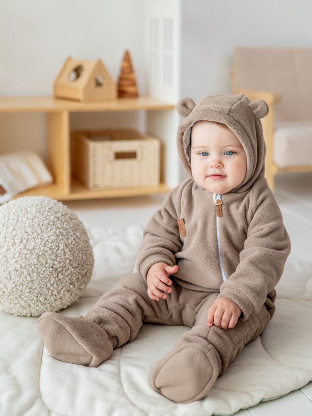 Комбинезон флисовый "Кокос" 0+