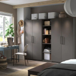 Гардероб - IKEA PAX/FORSAND/ПАКС/ФОРСАНД ИКЕА, 250x60x201 см, темно-серый