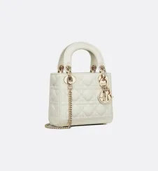 Сумка Dior Lady Dior, модель мини-формата кремовый