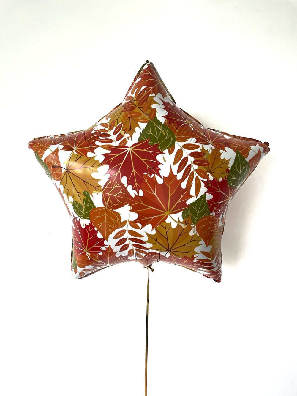 Шар-звезда, фольга, 22"/56 см, "Листья осенние" (Falali), (БГ-15) 