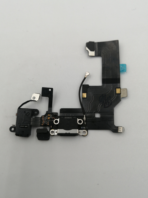 Шлейф для Apple iPhone 5 на системный разъем + микрофон Черный - Оригинал