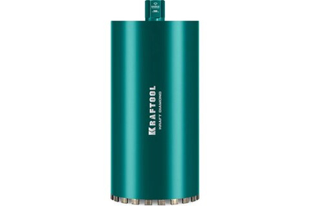 KRAFTOOL DIAMOND 200 мм (450 мм, 1 1/4″, лазерная сварка сегментов), Алмазная Коронка по железобетону 29825-200