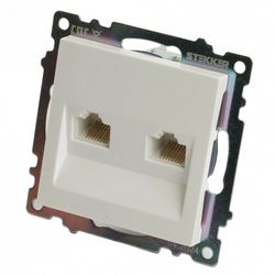 Розетка двойная Ethernet RJ-45 без рамки Stekker Катрин 50003