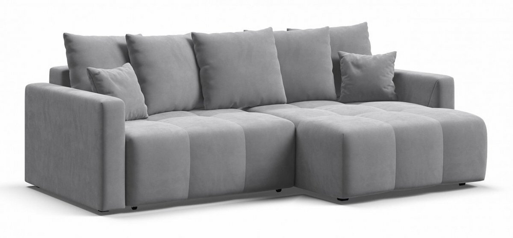 Угловой диван Босс Тренд Велюр Монолит сталь