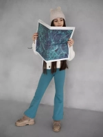 Штаны для девочки клеш голубые