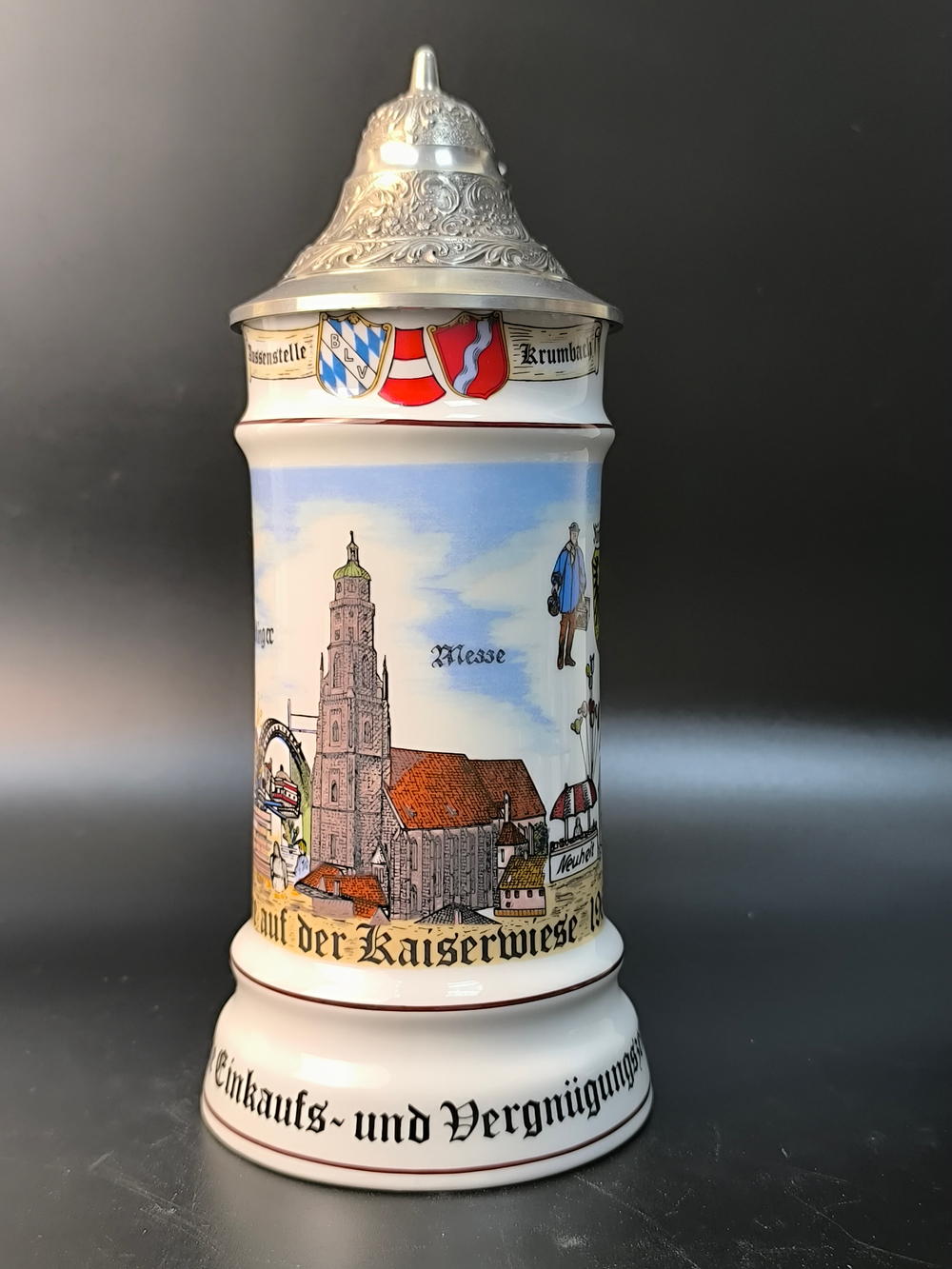 Кружка пивная (керамика с крышкой) "Ярмарка" Германия