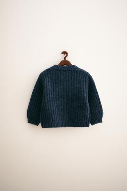 ZARA TIMELESS — КАРДИГАН КРУПНОЙ ВЯЗКИ ИЗ ШЕРСТИ, УТИНО-СИНИЙ