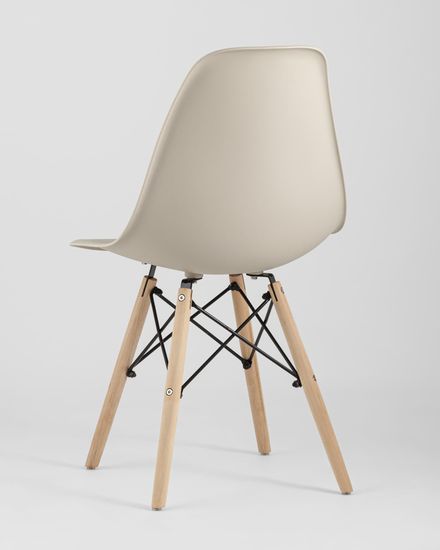 Стул Eames Style DSW бежевый (разборный каркас)