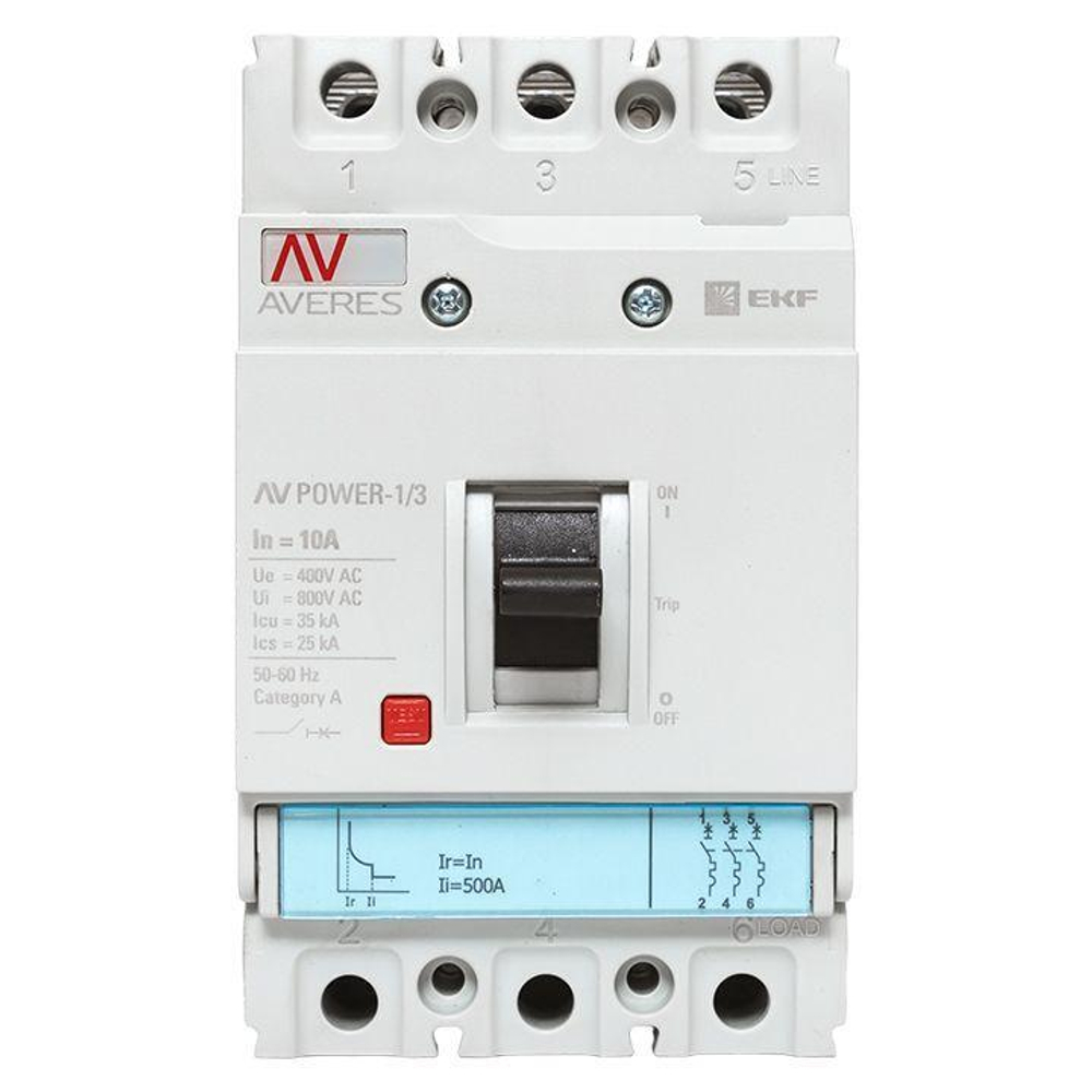 Выключатель автоматический 3п 10А 35кА AV POWER-1/3 TR AVERES EKF mccb-13-10-TR-av