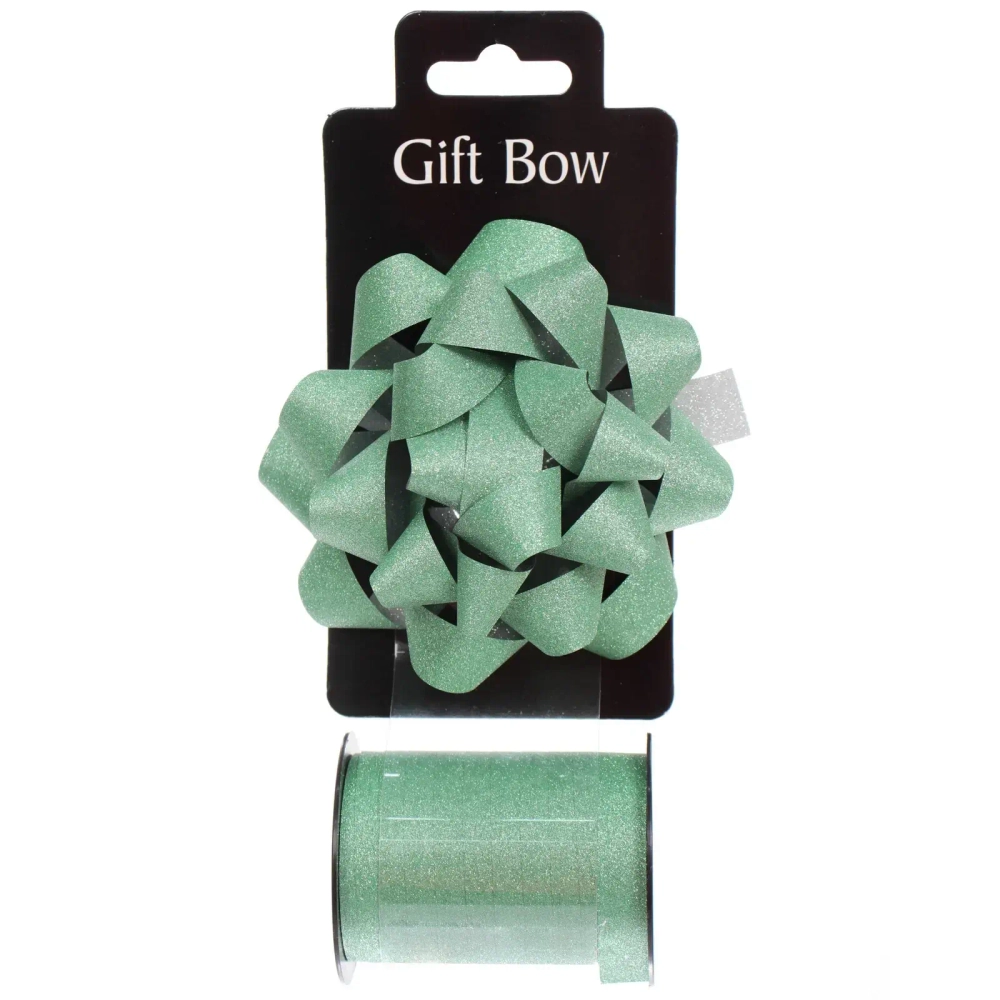Набор для декорирования «Мерцание» бант d=10 см, лента 1,6 см (10м), Зеленый