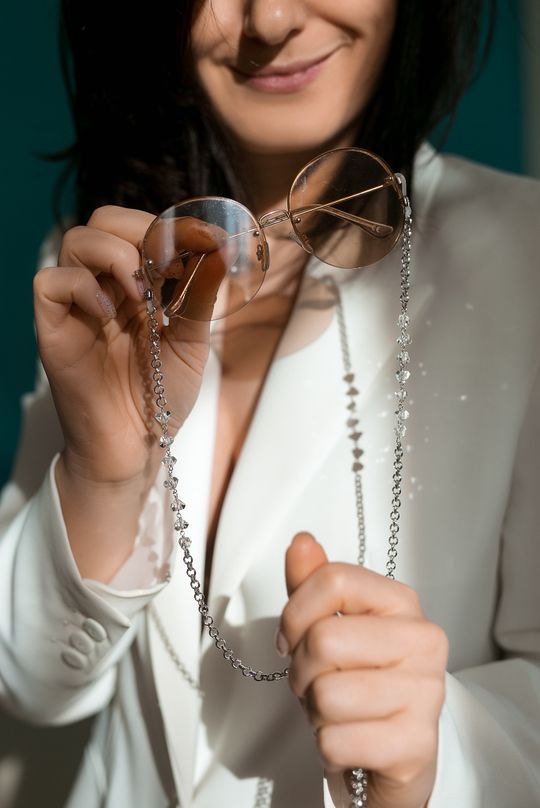 Цепочка для очков с хрусталем