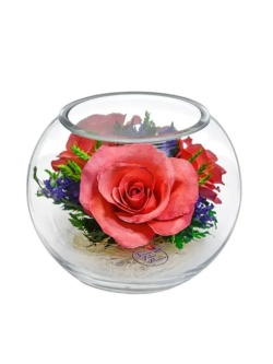 натуральные цветы в стекле, вакуум 03.31