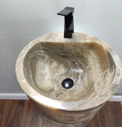 Раковина напольная из оникса Grey ON-01365 (45*45*90 см)