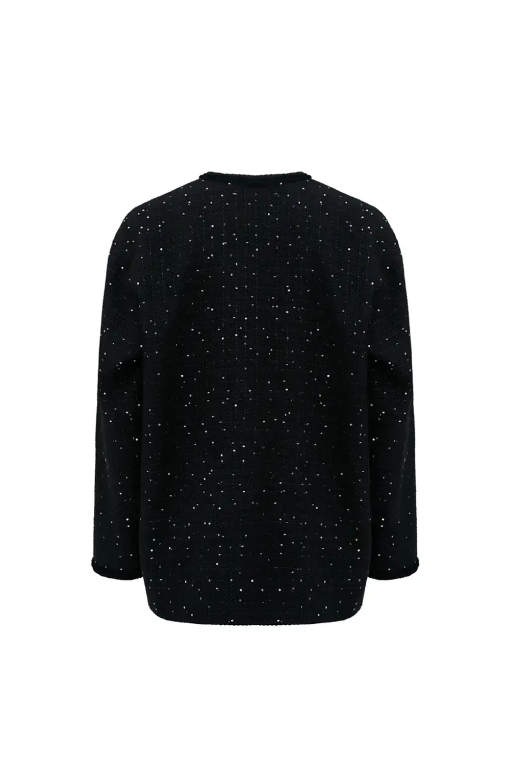 Черный жакет-тулуп с эффектом мерцания