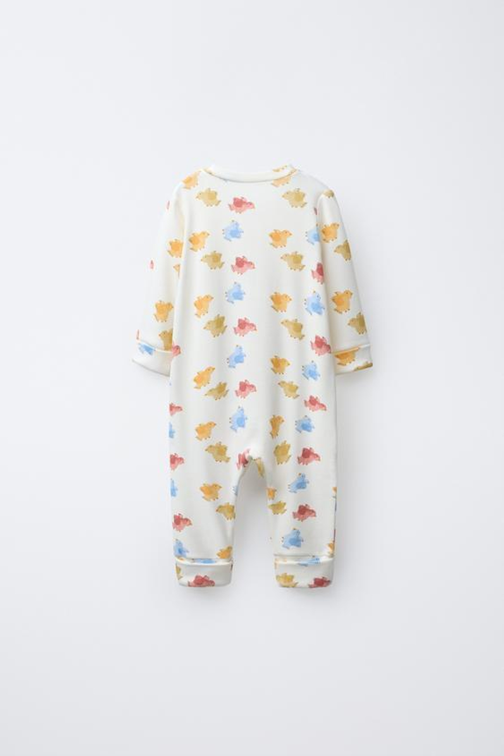 ZARA КОМБИНЕЗОН С ПРИНТОМ «ПТИЧКИ» И ТРАНСФОРМИРУЕМЫМИ СТУПНЯМИ, ЭКРЮ