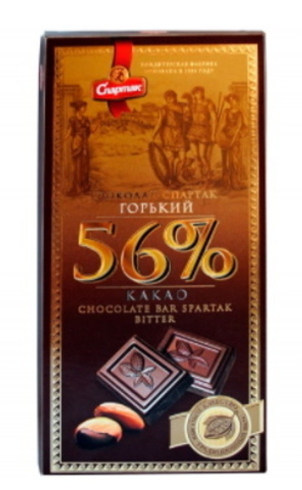 Шоколад "Спартак" 56% какао 90г.