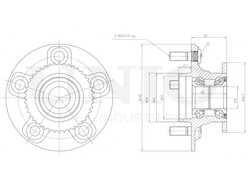 Ступица задняя (с ABS) UNIO HUB-20067