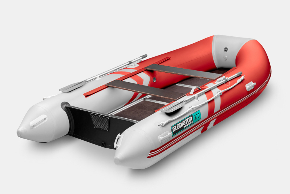 Надувная лодка GLADIATOR B370 красно-белый