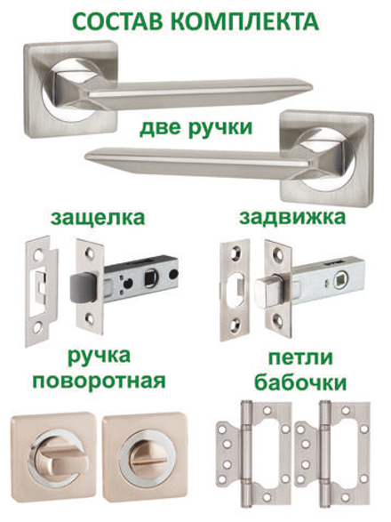 Ручки дверные межкомнатные с защелкой и фиксатором