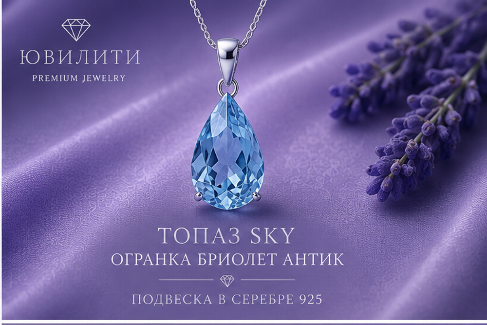 Топаз Sky Огранка Бриолет Антик