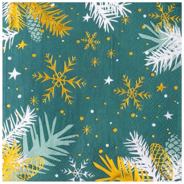 Салфетки "Изумрудная зима" 25 см 6 шт