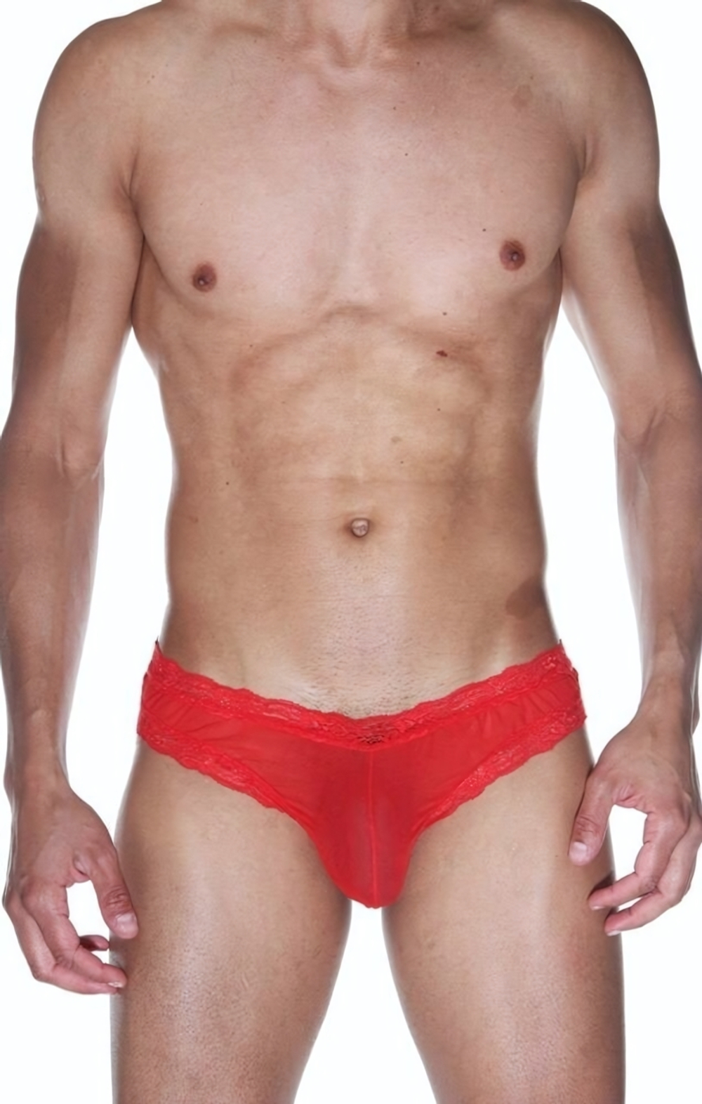 Красные мужские трусы-бразилиана (Размер: S-M) (Цвет: красный)