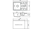 Мойка ZX-GM 07 480х740х180мм (2 чаши) серая  0516