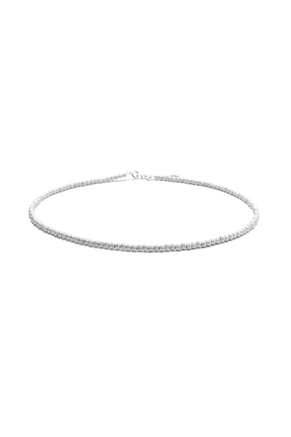 Серебряное колье-чокер "Bubble" с алмазной гранью