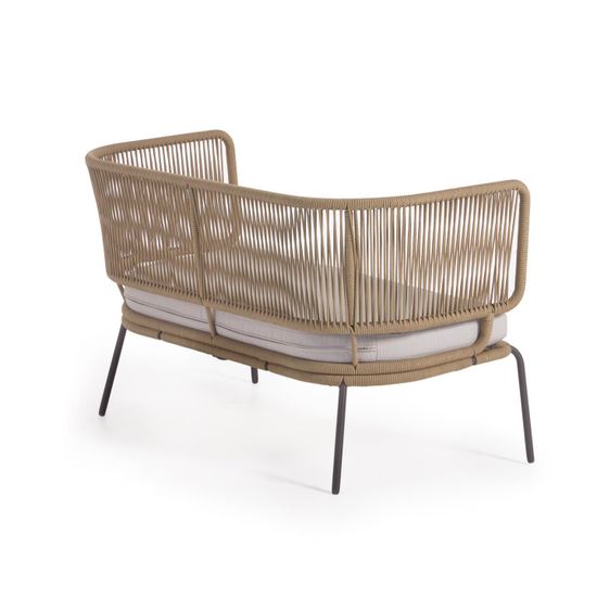 Двухместный диван Nadin из бежевого шнура с оцинкованной сталью La Forma Испания