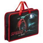 Папка на молнии с ручками ЮНЛАНДИЯ А4, 1 отделение, пластик, ширина 75 мм, "No limits", 270955