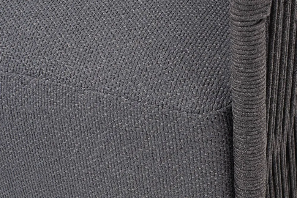 "Лугано" кресло плетеное из роупа, каркас алюминий темно-серый (RAL7024) муар, роуп темно-серый круглый, ткань темно-серая YB25-0027