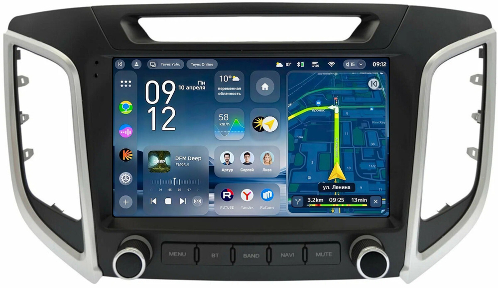 Магнитола для Hyundai Creta 1 2016-2021 (без штатной КЗВ, рамка с крутилками) - Teyes CC4-PRO монитор 9.5" 2K QLED на Android 13, Snapdragon 778G, AI, CarPlay, DSP, 4G SIM-слот